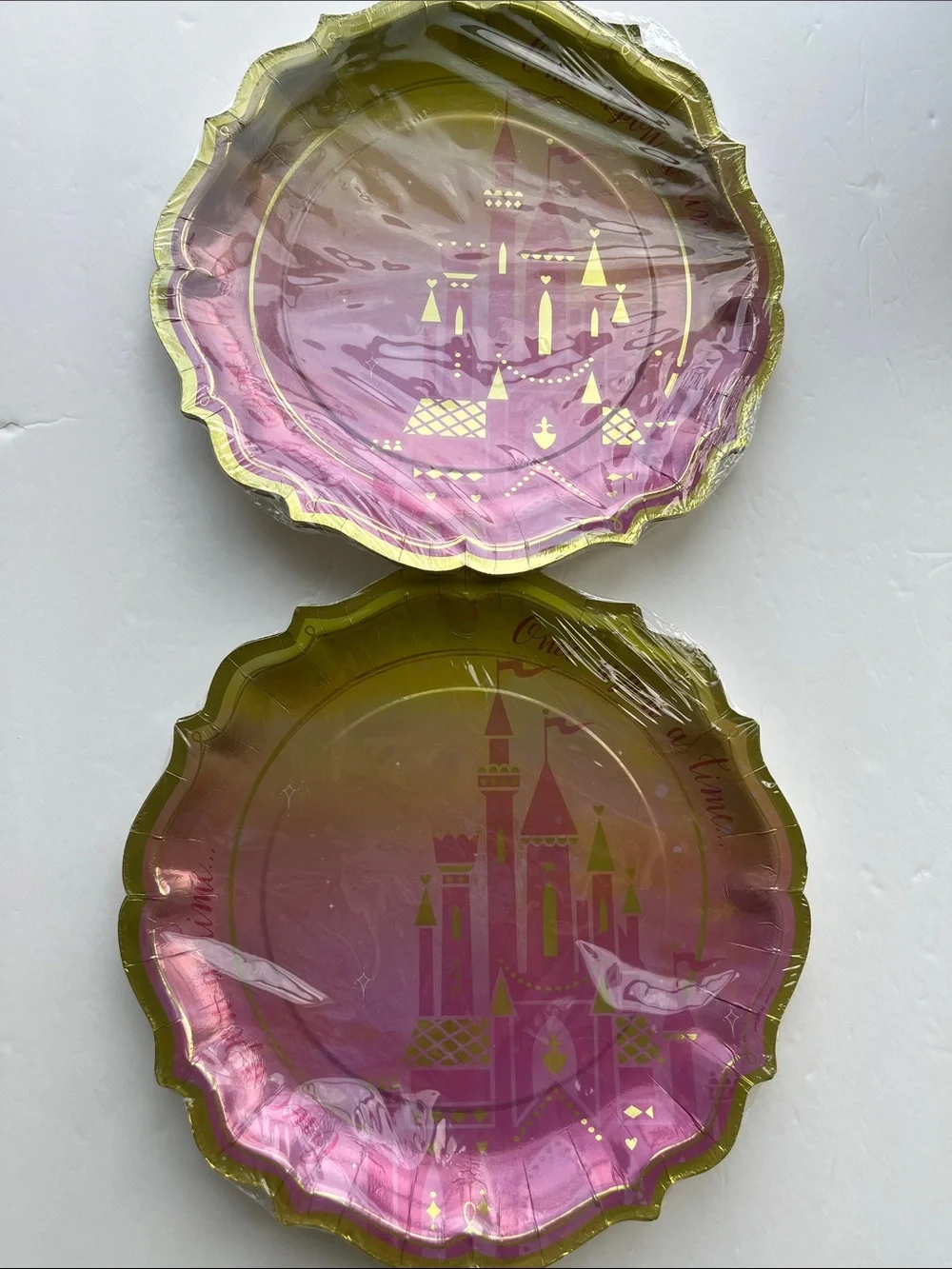 Disney Princess Paper Plates Metallic Once Upon A Time 2 Packs Party NWT